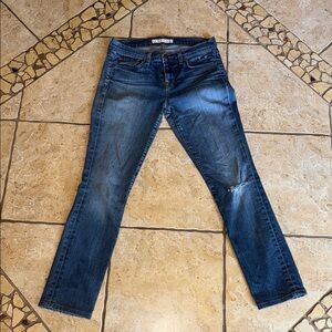 J Brand Blue Skinny Jeans with Distressed Details